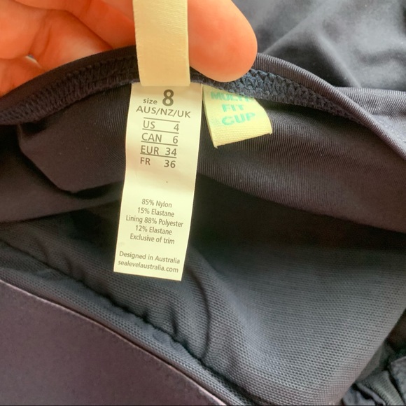 Sea Level Australia Navy Blue Cross Front Multi Fit Tankini Top - Picture 5 of 5